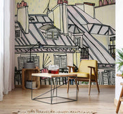 "paris rooftops" Wallpaper Mural