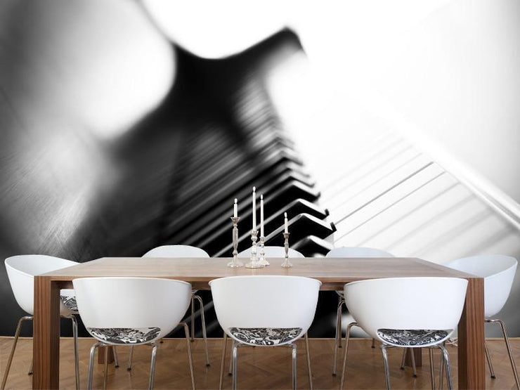 Piano in black and white Wall Mural-Arts,Black & White,Macro-Eazywallz