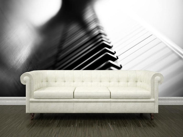 Piano in black and white Wall Mural-Arts,Black & White,Macro-Eazywallz