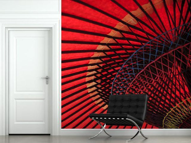 Red Umbrella Mural-Abstract,Macro,Zen-Eazywallz