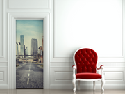 Retro Cityscape in Dubai Door Mural-Cityscapes-Eazywallz