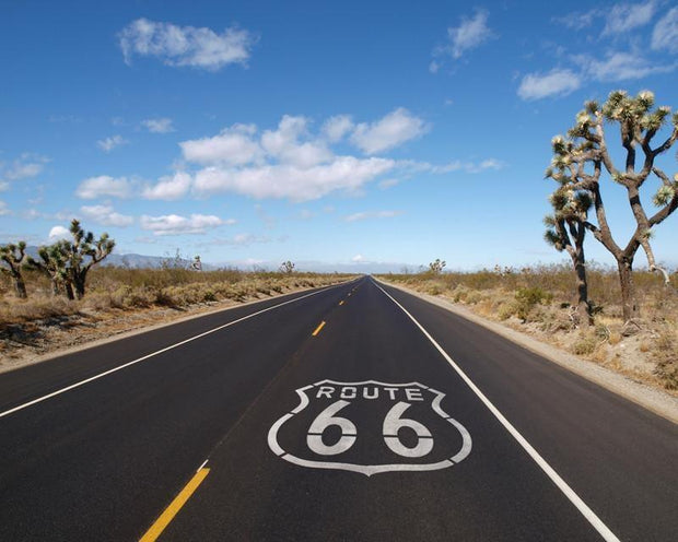 Route 66 crossing Mojave desert Wall Mural-Buildings & Landmarks,Landscapes & Nature-Eazywallz