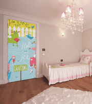 Skating Farm Animals Door Mural-Kids' Stuff-Eazywallz