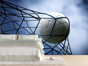 Soccer ball in the goal Wall Mural-Sports-Eazywallz