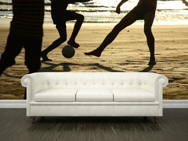 Soccer game on the beach Wall Mural-Sports-Eazywallz