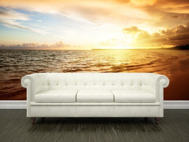 Sunrise over the ocean Wall Mural-Landscapes & Nature,Tropical & Beach-Eazywallz