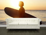 Surfer at sunset Wall Mural-Sports-Eazywallz