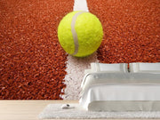 Tennis ball on the court line Wall Mural-Sports-Eazywallz