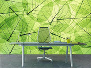 Transparent green leaves Wall Mural-Macro,Textures-Eazywallz