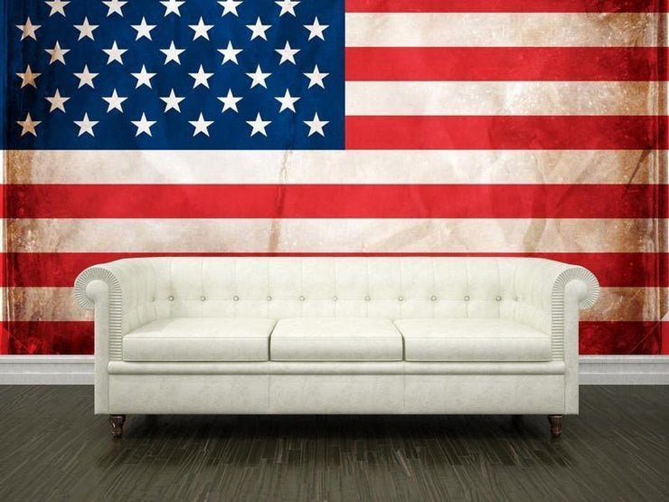 Vintage american flag Wall Mural-Vintage-Eazywallz