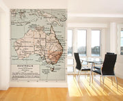 Vintage Australian Map Wall Mural-Maps-Eazywallz