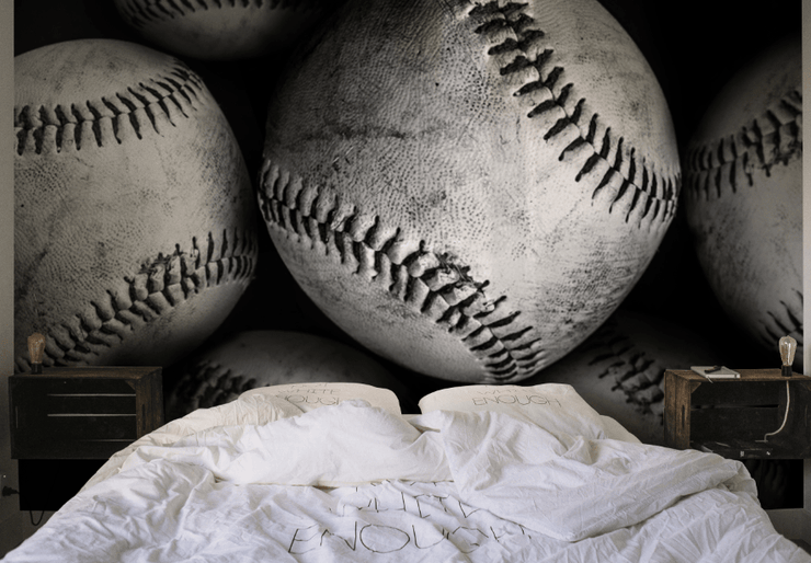Vintage Baseballs Wall Mural-Sports-Eazywallz