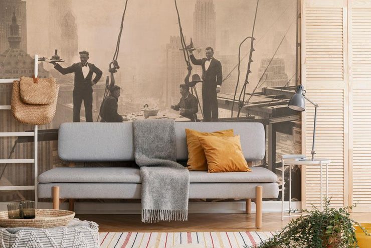Vintage Diner on Skyscraper Wallpaper Mural-Cityscapes-Eazywallz