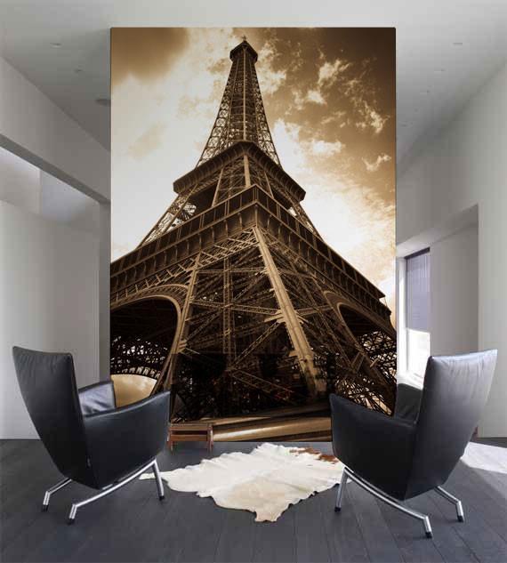 Vintage Eiffel Tower Wall Mural-Buildings & Landmarks,Vintage-Eazywallz