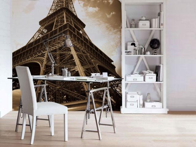 Vintage Eiffel Tower Wall Mural-Buildings & Landmarks,Vintage-Eazywallz
