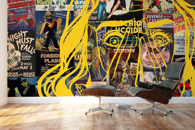 Vintage Horror Show Art Wall Mural-Urban,Textures,Modern Graphics-Eazywallz