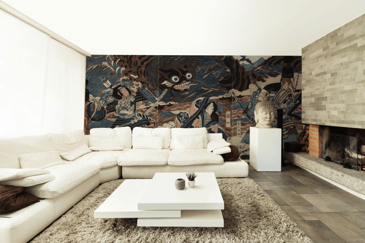 Vintage Japanese Samurai Battle Wall Mural-Vintage-Eazywallz