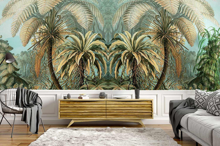 Vintage Jungle Illustration Wall Mural