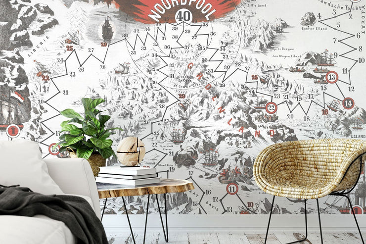 Vintage Noordpool Map Wall Mural-Maps-Eazywallz