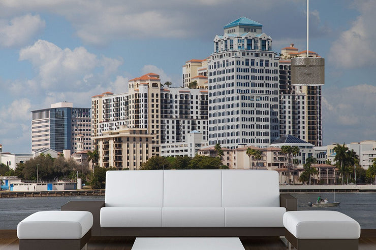 West Palm Beach Skyline Wall Mural-Cityscapes-Eazywallz