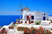 Windmill in Santorini, Greece Wall Mural-Buildings & Landmarks-Eazywallz
