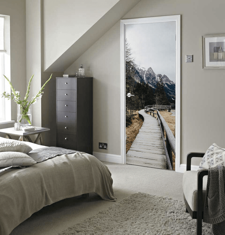 Wood Walkway in Italy Door Mural-Landscapes & Nature-Eazywallz