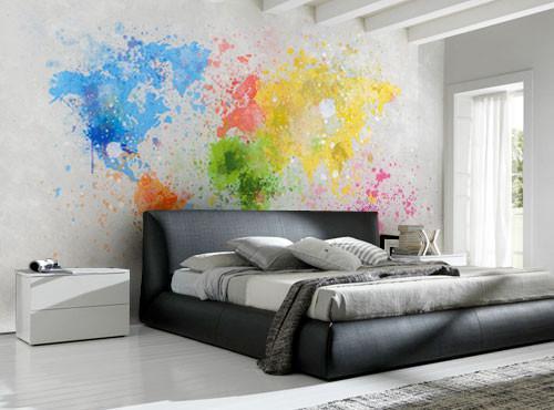 World Map Painting Wall Mural-Maps-Eazywallz